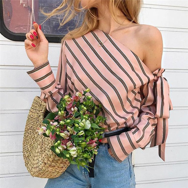 Summer Women Striped Loose Blouse