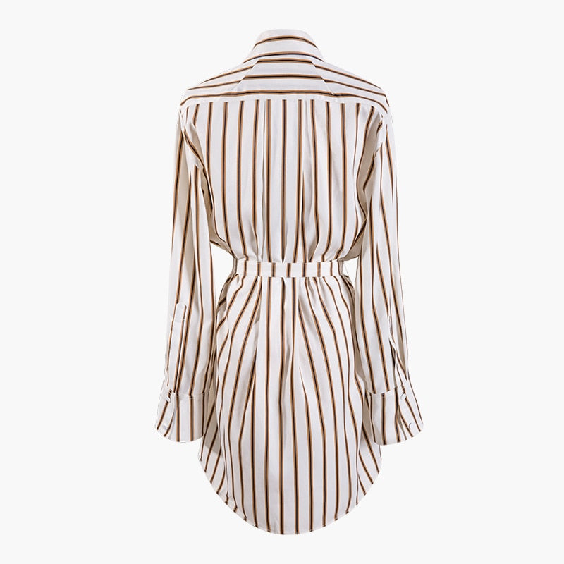 Lapel Long Sleeve Striped Shir