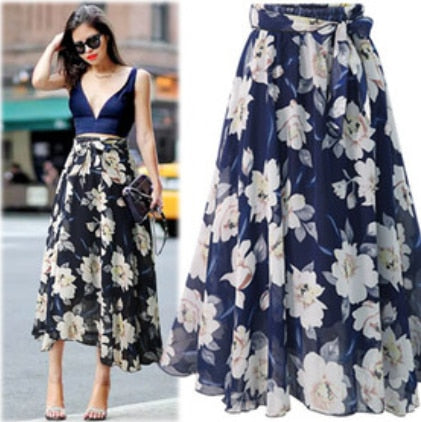 Floral chiffon skirt