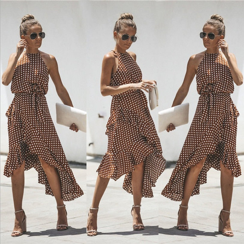 Summer High Waist Casual Ruffles Dress