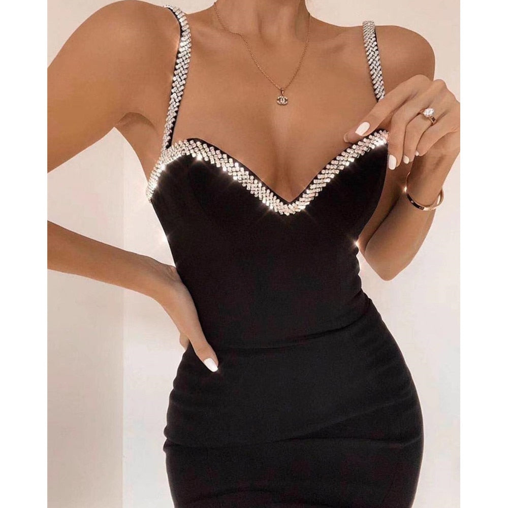 The Sparkly Crystal Black Dress