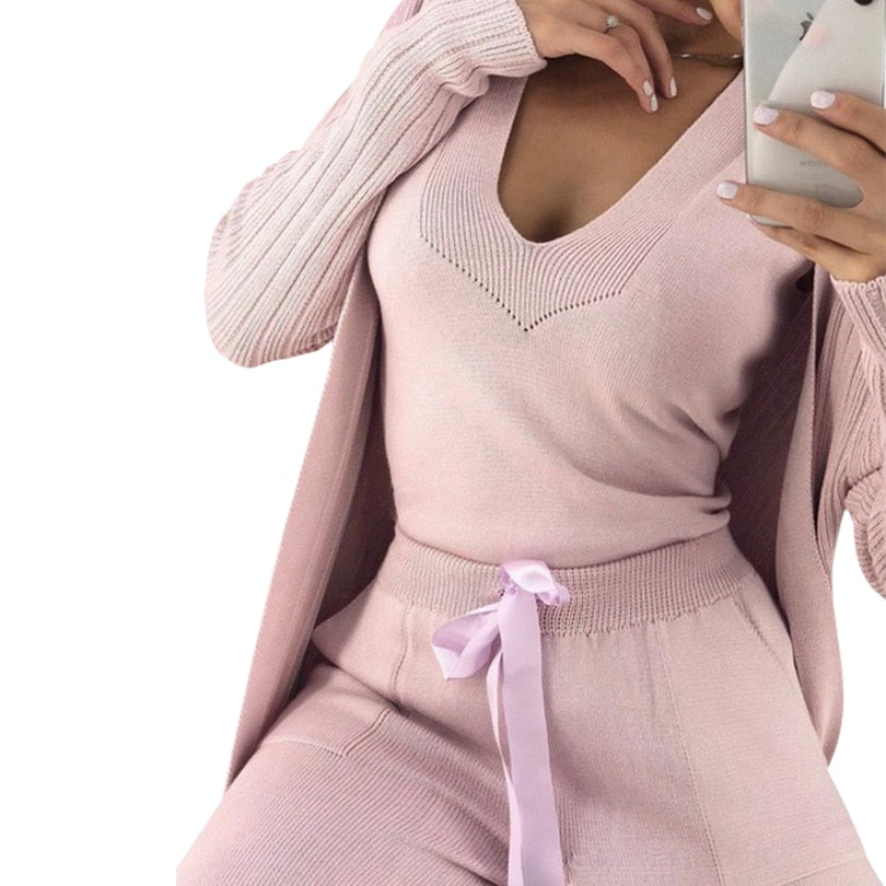 Women's Knitted Lounge Wear Set