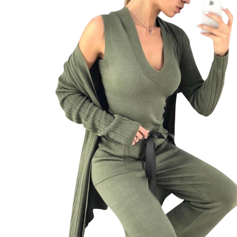 Women's Knitted Lounge Wear Set