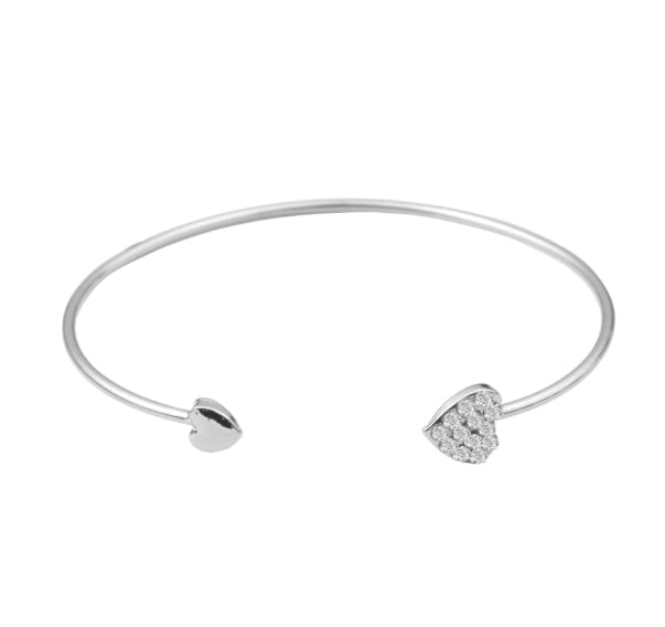 Crystal Double Heart Bow Bracelet