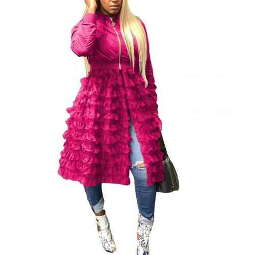 Ruffle Patchwork long Coat