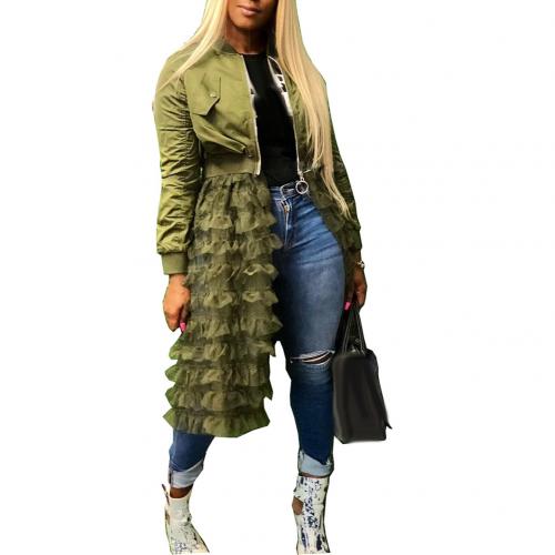 Ruffle Patchwork long Coat