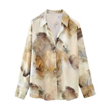 Classy Tie Dye Printed Satin Blouse Midi Coordinates
