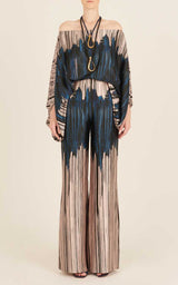 Classy Lantern Sleeve Wide Leg Pant Suit