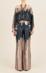 Classy Lantern Sleeve Wide Leg Pant Suit