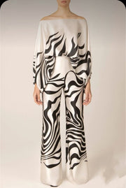 Classy Lantern Sleeve Wide Leg Pant Suit