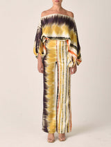 Classy Lantern Sleeve Wide Leg Pant Suit