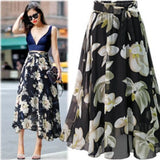Floral chiffon skirt
