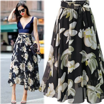 Floral chiffon skirt