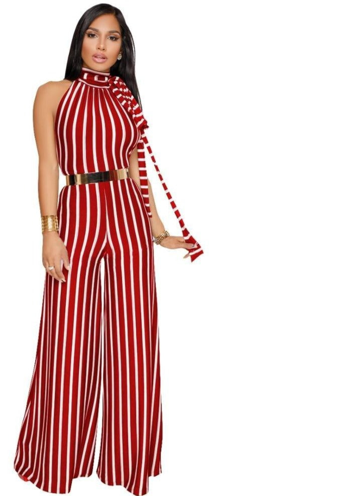 Striped Halter Jumpsuit