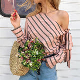 Summer Women Striped Loose Blouse