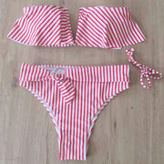 The stripy ruffled Bikini