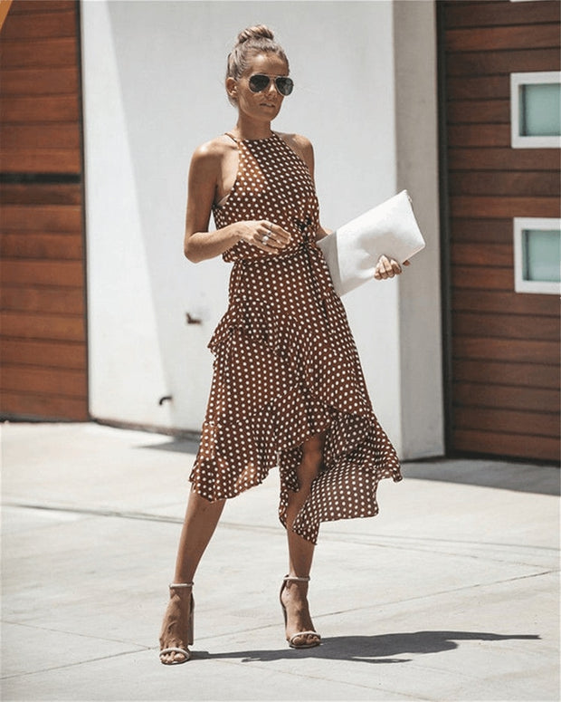 Summer High Waist Casual Ruffles Dress