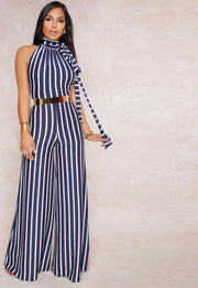 Striped Halter Jumpsuit