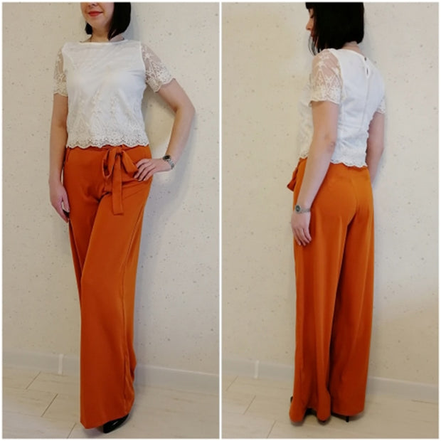 Orange High Waist Palazzo