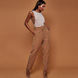 Casual High Waist Autumn Belted Straight Leg trousers