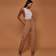 Casual High Waist Autumn Belted Straight Leg trousers