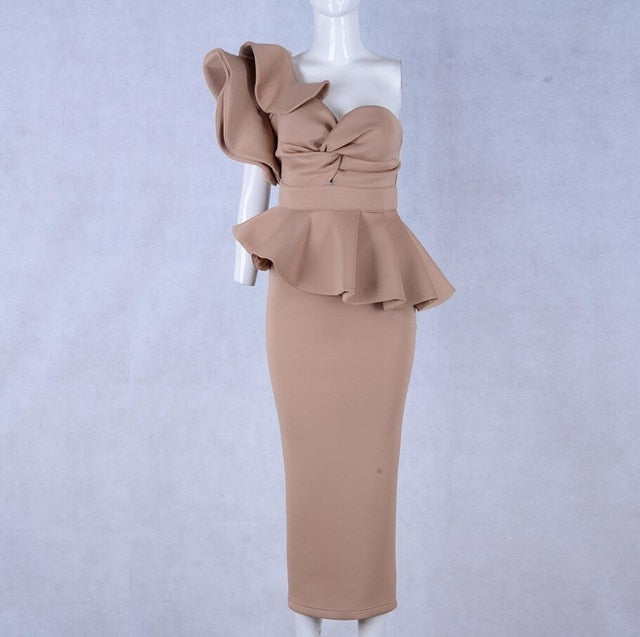 Ruffles- One Shoulder Ruffles Sleeve