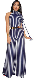Striped Halter Jumpsuit