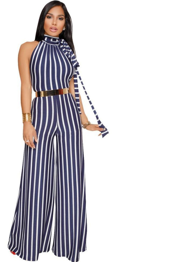 Striped Halter Jumpsuit