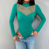 Classy Mesh Splice Body