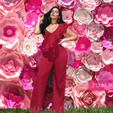 One Shoulder Ruffles Jumpsuit