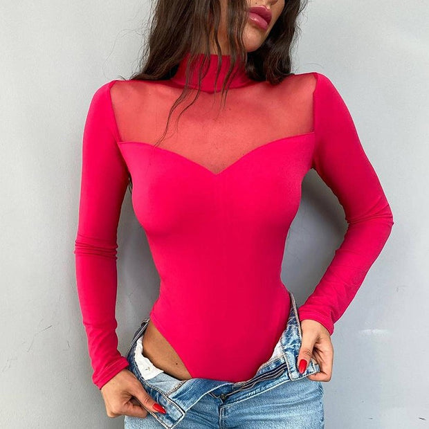 Classy Mesh Splice Body