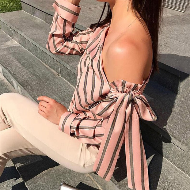 Summer Women Striped Loose Blouse