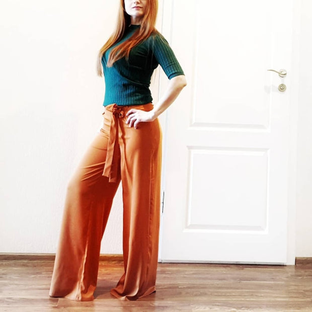 Orange High Waist Palazzo