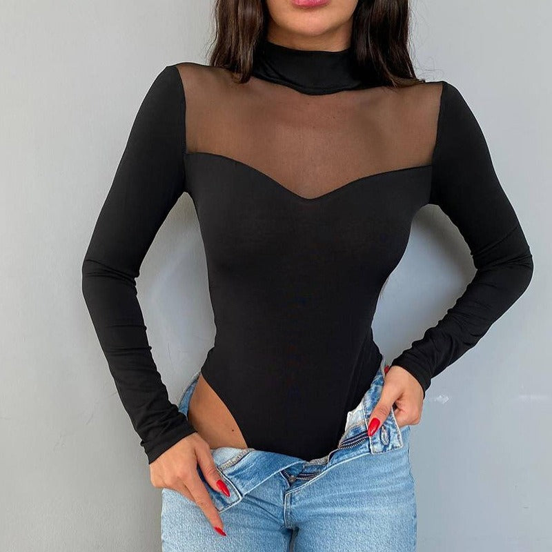 Classy Mesh Splice Body