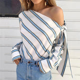 Summer Women Striped Loose Blouse