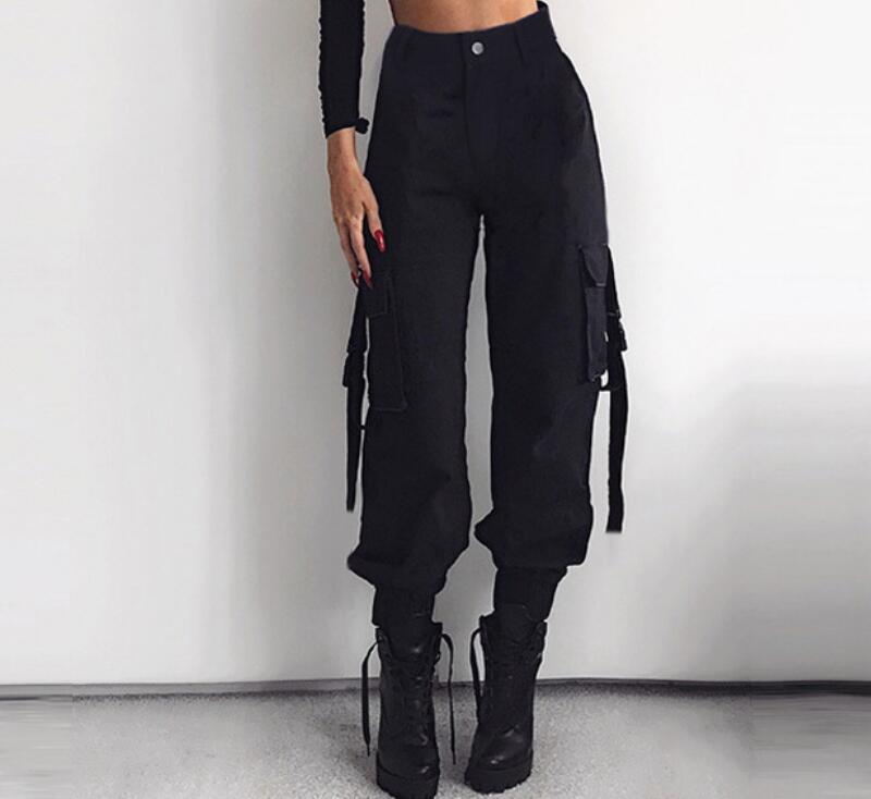 High Waist Cargo Trousers