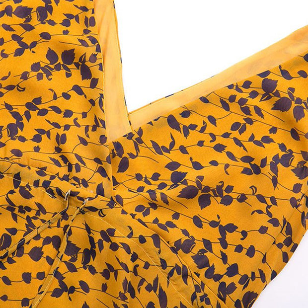 Summer Print V neck Maxi Dress