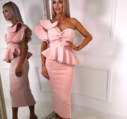 Ruffles- One Shoulder Ruffles Sleeve