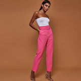 Casual High Waist Autumn Belted Straight Leg trousers