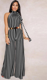 Striped Halter Jumpsuit