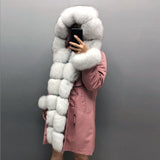 Real Fox fur fur collar hooded fur parka