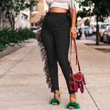High Waist Fringe Pants