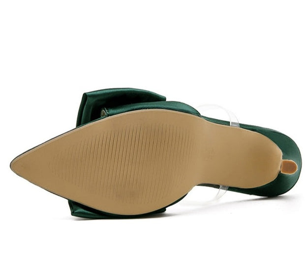Classy Silk Butterfly-knot Mules
