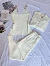 Winter Knitted Vest Zipper 3 piece set