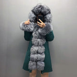Real Fox fur fur collar hooded fur parka