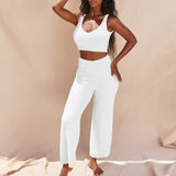 Fluffy  Crop Top High Waist Pants