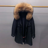 Real Fox fur fur collar hooded fur parka