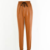 PU Leather Waist Pencil Pants