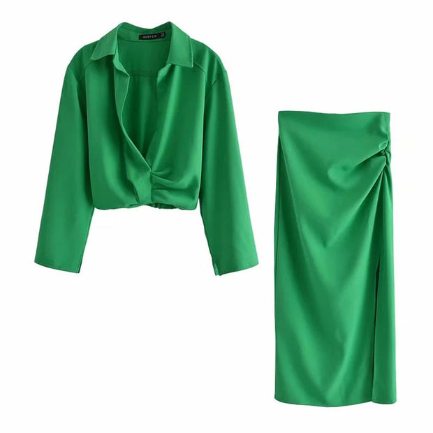 The Classy Linen Blend Cropped Set