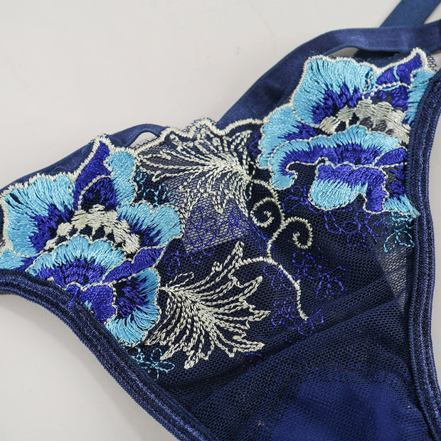 Embroidery Lace Bra Set